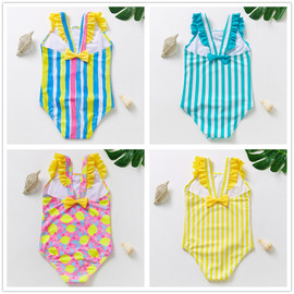 2~12Year Toddler Baby Girls Swimwear Tropical style Children Swimwear one piece Girls Swimming outfit Kids Beach wear