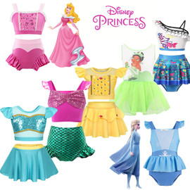 New Swimsuit For Kids Girl Beachwear Bikini Children's Cosplay Frozen Elsa Isabela Ariel Princess Swimming Outfit 2-10T