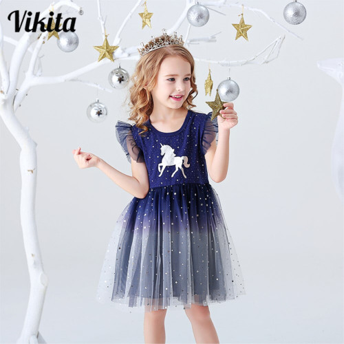 Infantil Kids Summer Princess Dress Girls Performance Costumes Children Birthday Party School Casual Unicorn Dresses