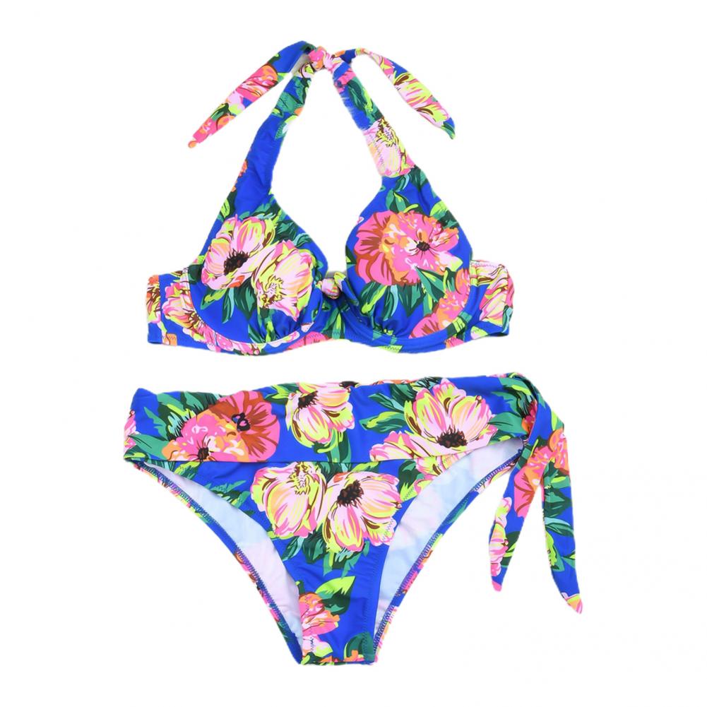 Green Bright Swimsuit Lady Summer Color Bikini Set Padded Underwire