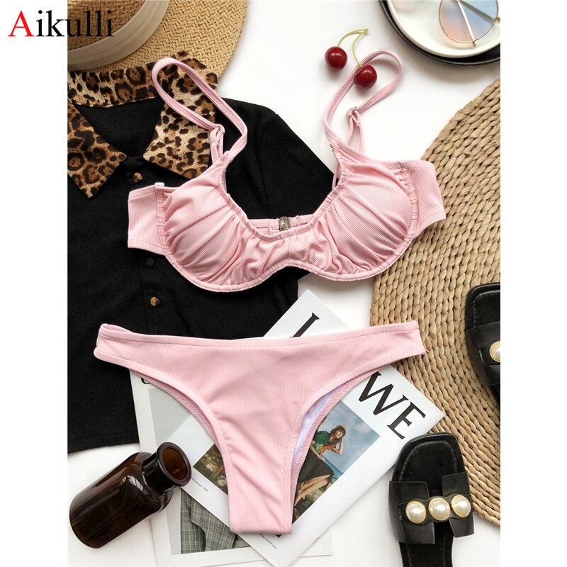 Sexy Underwired Bikini Swimsuits Women Two Piece Swimwear 2021 New