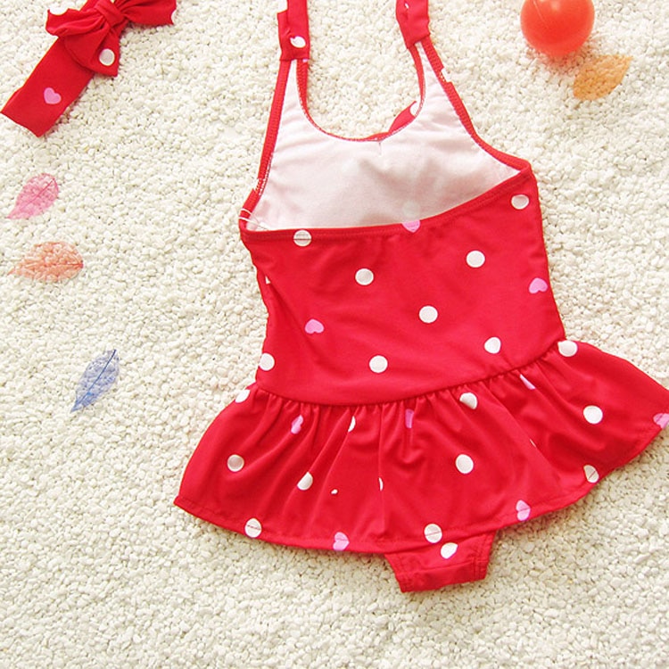 Girls swimsuit Polka dots Design Children swimwear One-Piece Swimsuit ...