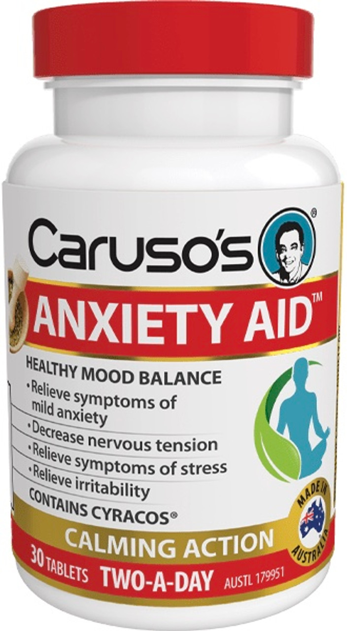 Caruso s Natural Health Anxiety Aid 30 Tabs Free Shipping