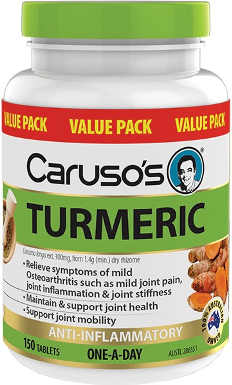 Caruso s Natural Health Turmeric 150 Tabs Free Shipping