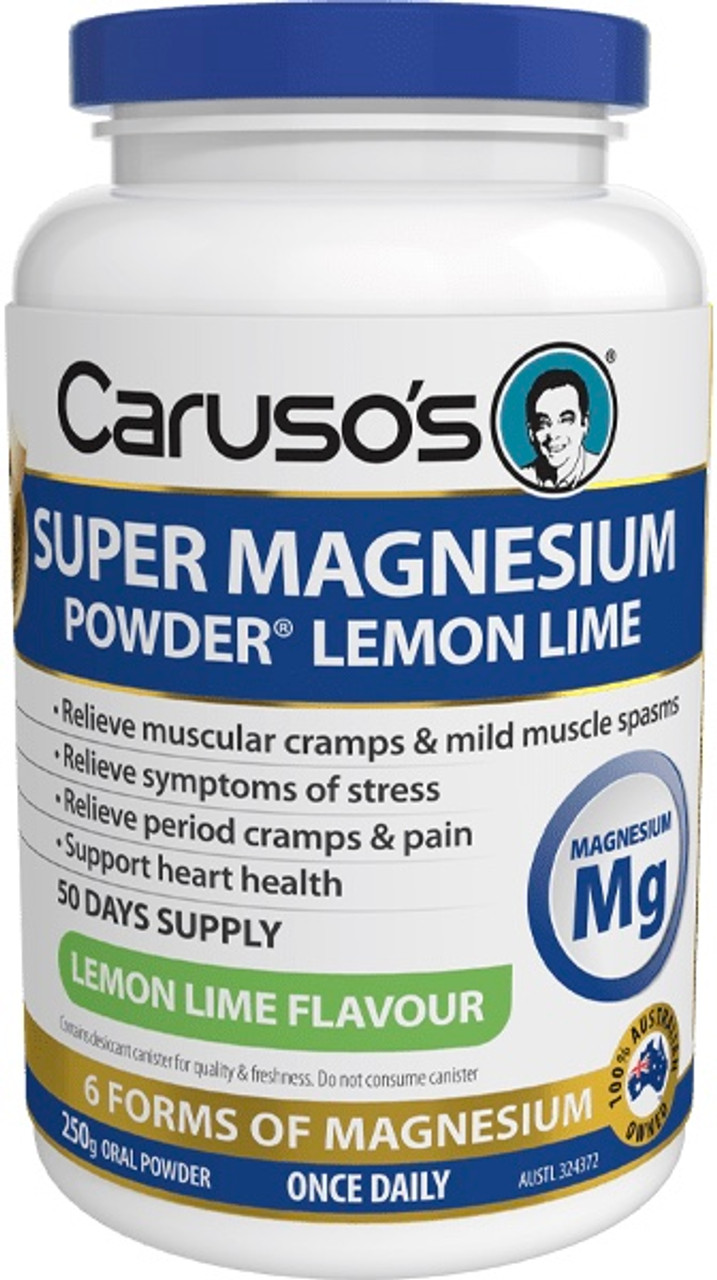 Caruso s Natural Health Super Magnesium Powder Lemon Lime 250g