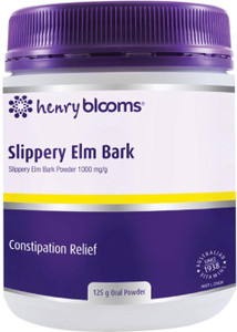 Henry Blooms Slippery Elm Bark Powder 125g for constipation relief, bowel regularity, diarrhoea & digestive comfort