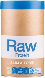 Amazonia Raw Slim & Tone Protein Vanilla Cinnamon 1kg organic plant protein powder with Pea Protein, Brown Rice Protein, Cinnamon and Green Tea Extract for lean muscle toning and weight management