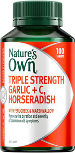 Nature's Own Triple Strength Garlic, Vitamin C and Horseradish 100 Tabs Nature's Own Triple Strength Garlic, Vitamin C and Horseradish 100 Tabs