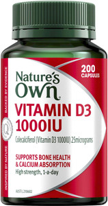 Nature's Own Vitamin D3 1000IU 200 Caps Nature's Own Vitamin D3 1000IU 200 Caps