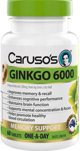 Caruso’s Natural Health Ginkgo 6000mg 60 Tabs