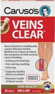 Caruso’s Natural Health Veins Clear 30 Tabs