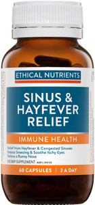 Ethical Nutrients Sinus & Hayfever Relief 60 Tabs Ethical Nutrients Sinus & Hayfever Relief 60 Tabs
