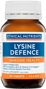 Ethical Nutrients Lysine Cold Sore Defence 30 Tabs