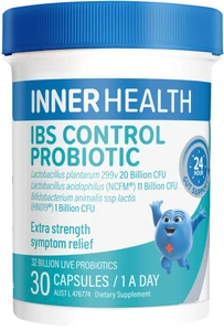 Inner Health IBS Control Probiotic 30 Caps with 32 billion live bacteria for IBS symptoms, gut health & healthy bowel function