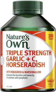Nature's Own Triple Strength Garlic, Vitamin C and Horseradish 200 Tabs Nature's Own Triple Strength Garlic, Vitamin C and Horseradish 200 Tabs