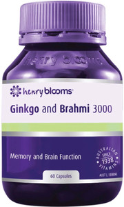 Henry Blooms Ginkgo and Brahmi 3000mg 60 Caps Henry Blooms Ginkgo and Brahmi 3000mg 60 Caps