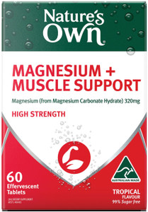 Nature's Own Magnesium + Muscle Support High Strength 60 Effervescent Tabs Nature's Own Magnesium + Muscle Support High Strength 60 Effervescent Tabs