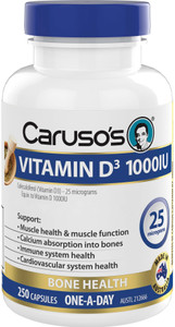 Caruso’s Natural Health Vitamin D3 1000IU 250 Caps Caruso’s Natural Health Vitamin D3 1000IU 250 Caps