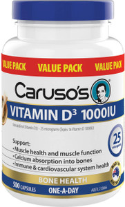 Caruso’s Natural Health Vitamin D3 1000IU 500 Caps Caruso’s Natural Health Vitamin D3 1000IU 500 Caps