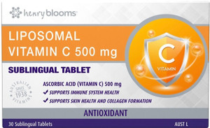 Henry Blooms Liposomal Vitamin C 500mg 30 Sublingual Tabs Henry Blooms Liposomal Vitamin C 500mg 30 Sublingual Tabs