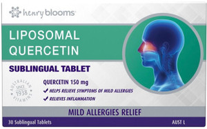 Henry Blooms Liposomal Quercetin 30 Sublingual Tabs for mild allergy symptoms, inflammation & immune support