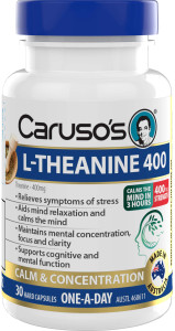 Caruso’s Natural Health L-Theanine 400 30 Caps Caruso’s Natural Health L-Theanine 400 30 Caps