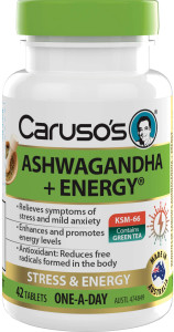 Caruso’s Natural Health Ashwagandha + Energy 42 Tablets Caruso’s Natural Health Ashwagandha + Energy 42 Tablets