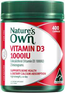 Nature's Own Vitamin D3 1000IU 400 Caps Nature's Own Vitamin D3 1000IU 400 Caps