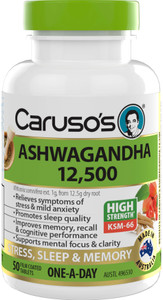 Caruso’s Ashwagandha 12,500mg 50 Tabs