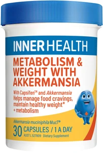Inner Health Metabolism & Weight 30 Caps with Akkermansia MucT & Capsifen for healthy weight, metabolism & food cravings