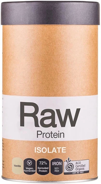 Amazonia Raw Protein Isolate Vanilla 500g with Organic Sprouted Golden Pea & Brown Rice Protein, Pea Fibre & digestive enzymes for protein & gut health