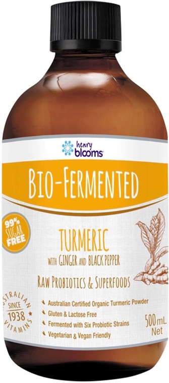 Henry Blooms Bio Fermented Turmeric with Ginger and Black Pepper 500ml