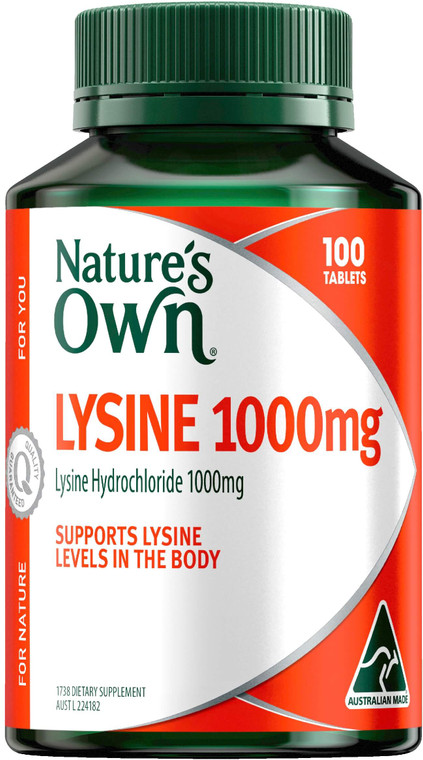 Nature's Own Lysine 1000mg 100 Tabs Nature's Own Lysine 1000mg 100 Tabs