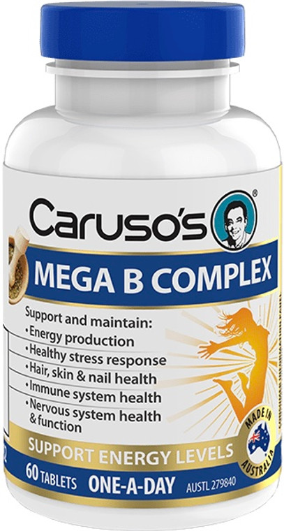 Caruso’s Natural Health Mega B Complex 60 Tabs