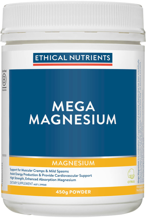 Ethical Nutrients Mega Magnesium Powder Citrus 450g