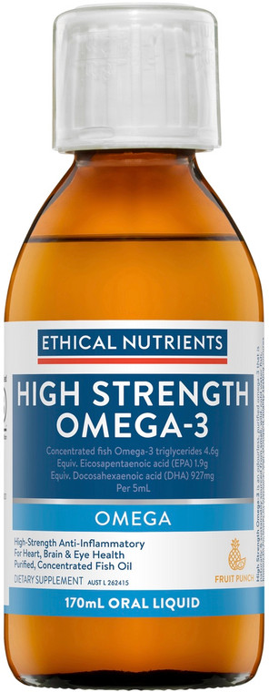 Ethical Nutrients High Strength Omega-3 Oral Liquid Fruit Punch 170ml