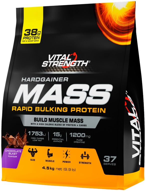 VitalStrength Hardgainer Mass Rapid Bulking Protein Chocolate Blast 4.5kg Bag