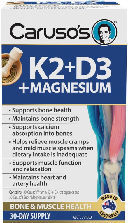 Caruso’s Natural Health K2 + D3 + Magnesium 30-Day Supply