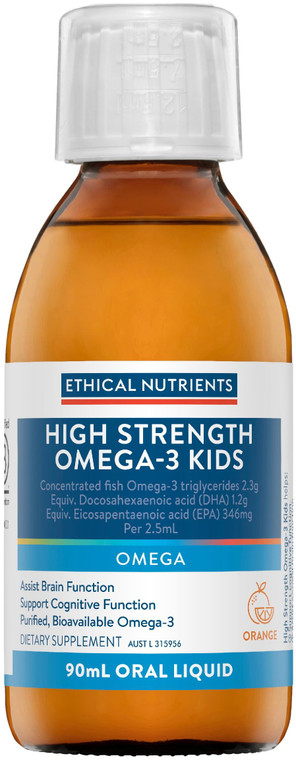 Ethical Nutrients High Strength Omega-3 Kids Oral Liquid Orange 90ml