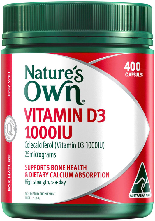 Nature's Own Vitamin D3 1000IU 400 Caps Nature's Own Vitamin D3 1000IU 400 Caps