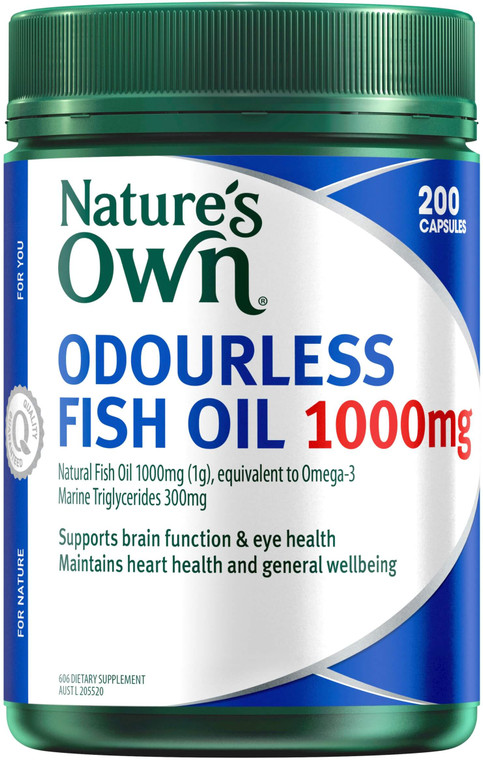 Nature's Own Odourless Fish Oil 1000mg 200 Caps Nature's Own Odourless Fish Oil 1000mg 200 Caps