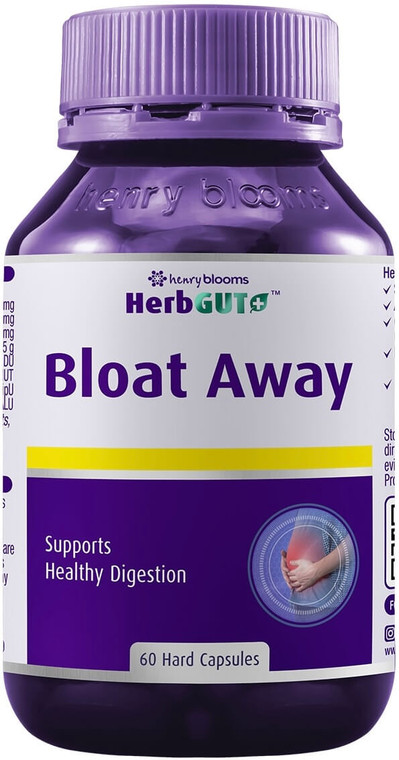 Henry Blooms HerbGUT + Bloat Away 60 Caps