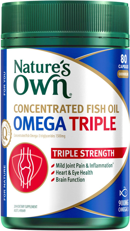 Nature's Own Concentrated Fish Oil Omega Triple 80 Caps