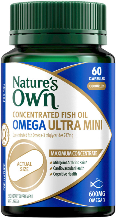Nature's Own Concentrated Fish Oil Ultra Mini 60 Caps