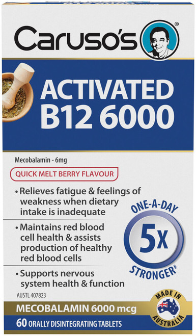 Carusos Activated B12 6000 60 Tablets main image 0