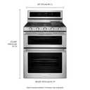 Cuisinière au gaz à four double à convection avec 5 brûleurs - 30 po KitchenAid® KFGD500ESS