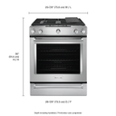 Cuisinière au gaz, à convection, commandes frontales, 5 brûleurs, 30 po KitchenAid® KSGB900ESS