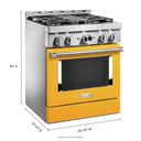 Cuisinière commerciale intelligente au gaz KitchenAid®, 4 brûleurs, 30 po KFGC500JYP