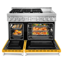 Cuisinière commerciale intelligente au gaz KitchenAid® avec plaque chauffante, 48 po KFGC558JYP