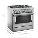 Cuisinière commerciale intelligente bicombustible KitchenAid®, 6 brûleurs, 36 po KFDC506JSS